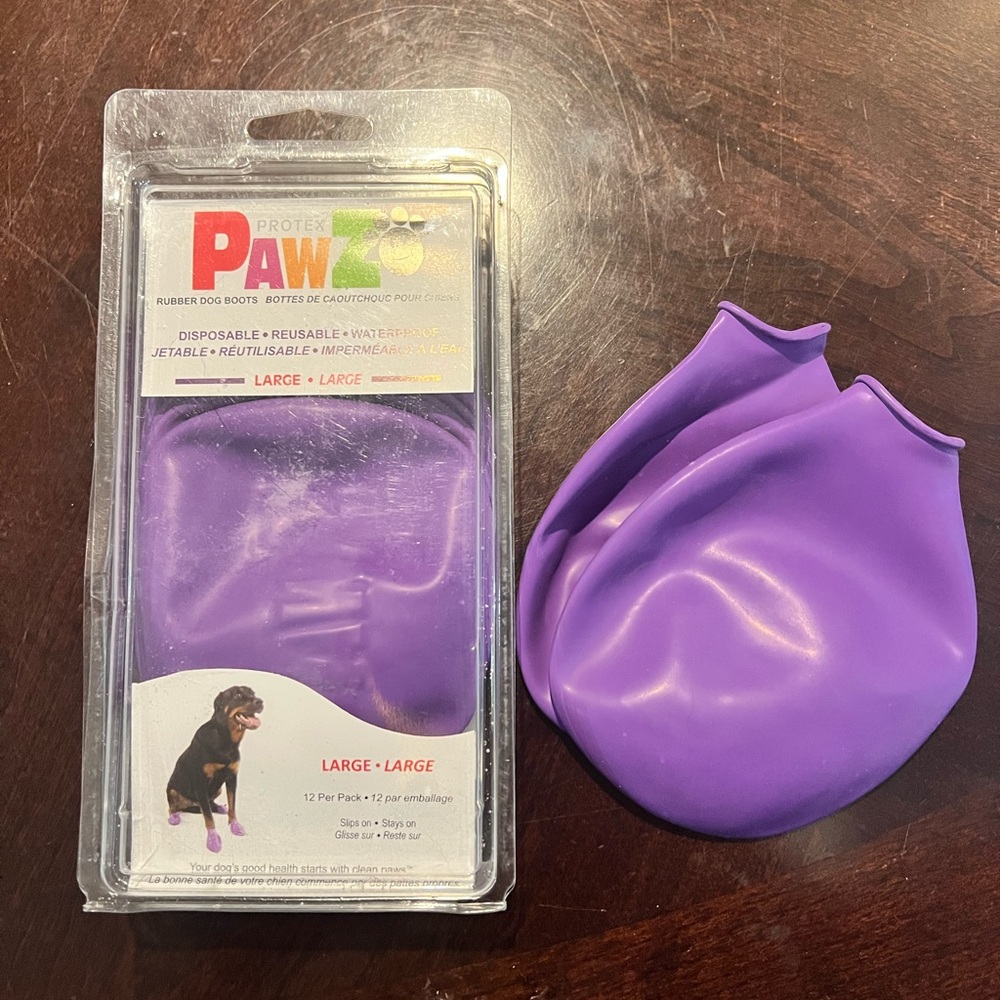 PAWZ Purple Dog Paw Covers for Outdoor Protection